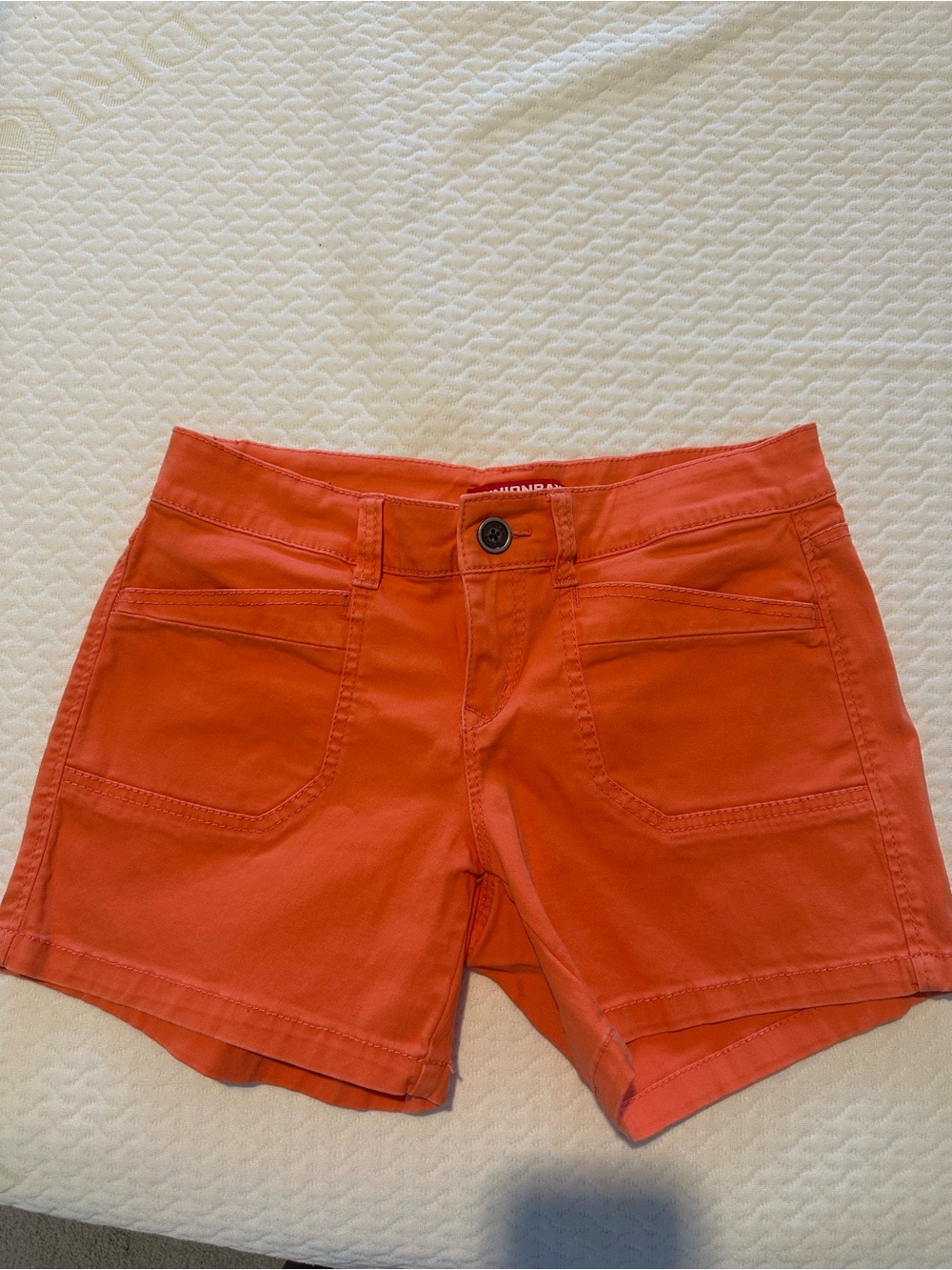 UNIONBAY Coral-Orange High Waist Cotton Shorts